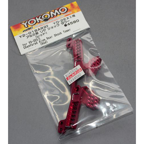 YOKOMO YD-2シリーズ用 アルミ製 リヤ ショックタワー(レッド) Y2-018AR2R