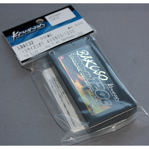 カワダ カワダ LBA132 BAKUSO リポバッテリー【1Sサイズ/7.4V/3800mAh/120C】