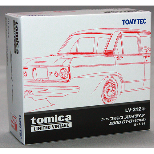トミーテック 1/64 TLV-212a ニッサンプリンス スカイライン 2000GT-B (白) 67年式