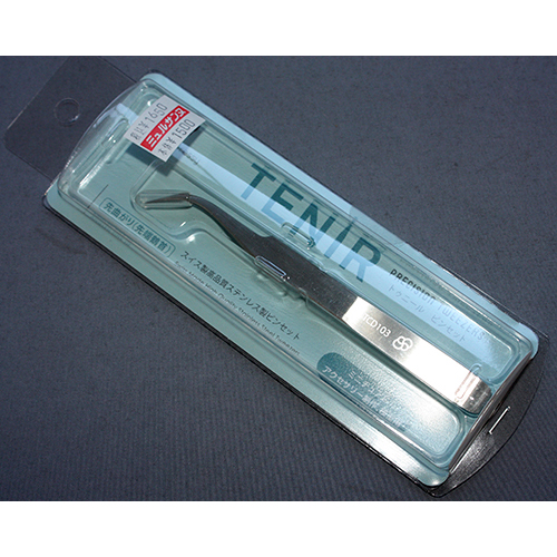 GSIクレオス TCD103  TENIRピンセット先曲がり(先端鶴首)