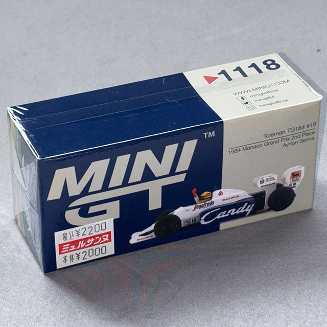 TSM 1/64 トールマン TG184 モナコグランプリ 1984 2位入賞車 #19 アイルトン・セナ