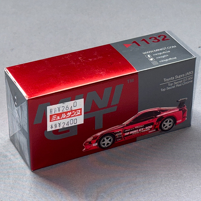 TSM 1/64 Toyota スープラ (A80) GT-300 Top Secret レッドクロム(右ハンドル)