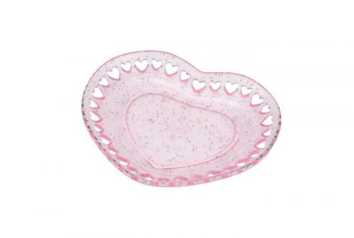 タミヤ ミニチュア食器 ハートのお皿 (ピンクラメ・70ミリ)