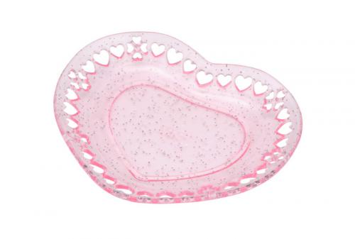 タミヤ ミニチュア食器 ハートのお皿 (ピンクラメ・87ミリ)