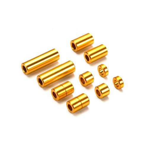 タミヤ アルミスペーサーセット(12/6.7/6/3/1.5mm各2個)(ゴールド)