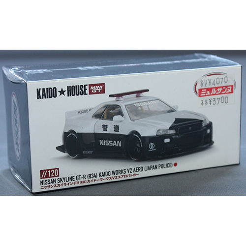 TSM 1/64 Nissan スカイライン GT-R R34 Kaido Works (V2 Aero) パトカー