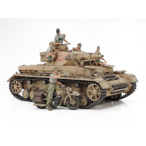 タミヤ 1/35 ドイツIV号戦車F型・伝令バイクセット“北アフリカ戦線”
